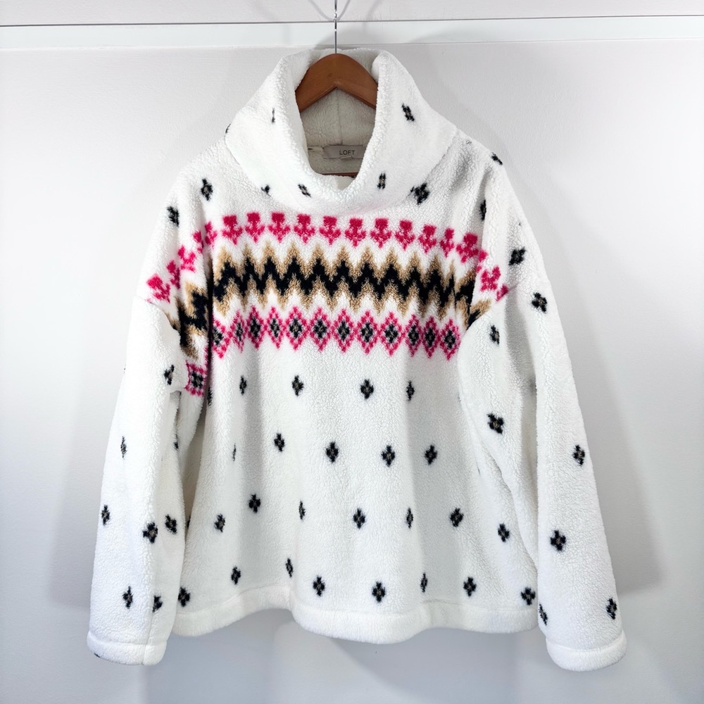 Loft fleece turtleneck sweatshirt